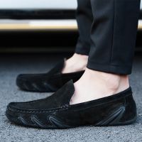 Fashion Brand Men Casual Loafers Suede Leather Top Mens Casual Shoes Spring Boat Shoes For Men Moccasins Chaussure Homme 38-47