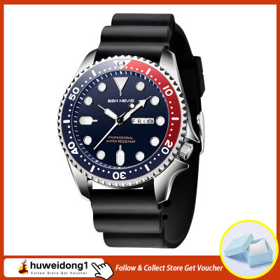 [100% Original] Huweidong1ขายดีBen Nevisผู้ชายนาฬิกาควอตซ์นาฬิกาวันที่เจิดจรัสนาฬิกากันน้ำสายยางนาฬิกาข้อมือ