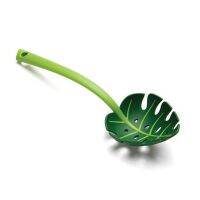 Flash Sale Green Monstera Leaf Colander ช้อนเสิร์ฟสปาเก็ตตี้ด้ามยาว