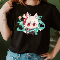 เสื้อยืดผ้าฝ้ายเกม Genshin Impact T เสื้อ Kawaii การ์ตูนผู้หญิงเสื้อแฟชั่น Streetwear สไตล์ญี่ปุ่น Tee ผู้หญิงผู้ชาย Cal Camisetas