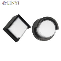 Aluminum Outdoor 12W LED Wall Light Square Round Waterproof IP65 Wall Lamp for Villa Garden Villa Balcony Corridor Porch Lights