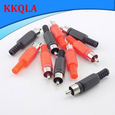 QKKQLA 10PCS RCA Male Female Jack Connector Adapter Solder Audio Video AV Plug Handle Channel Dual Welding Tool DIY