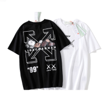 off white Short Sleeve TT-shirt Sesame Street Kaws01 Joint Name ShortT Men and Women Leisure T-shirt{plenty}