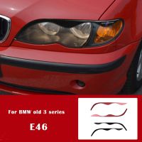 Carbon Fiber Car Headlights Eyebrows Eyelids stickers For BMW 3 Series E46 Front Headlamp Eyebrows Trim Cover Car Accessories