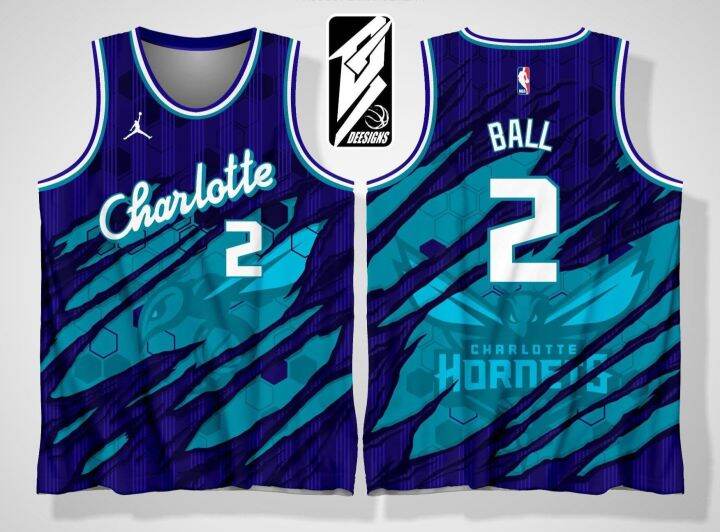 BASKETBALL JERSEY HORNETS 04 AQUA LAMELO BALL FREE CUSTOMIZE OF NAME ...