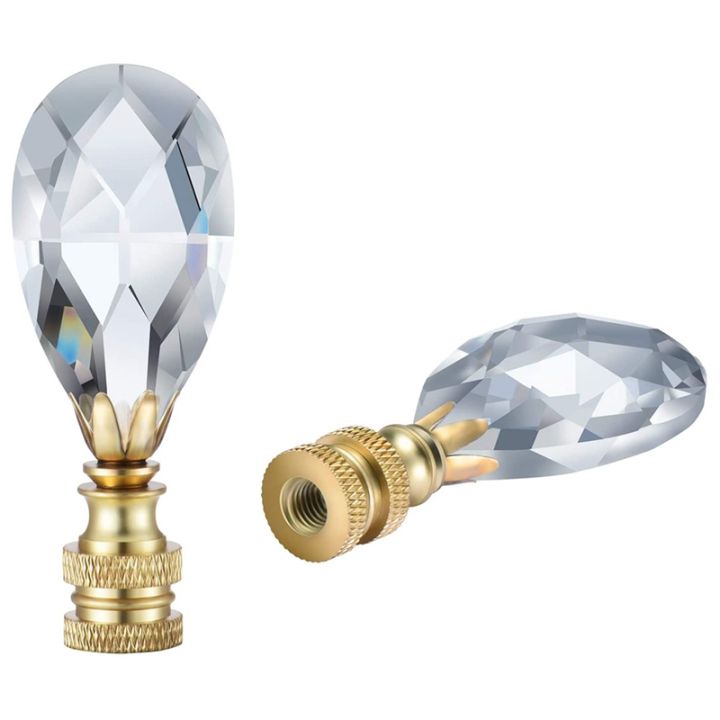 2-packs-teardrop-clear-crystal-lamp-finial-lamp-decoration-for-lamp-shade-with-polished-brass-base-clear-2-3-4-inches