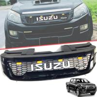 กระจังหน้า หน้ากระจัง โลโก้ใหญ่ สีดำเงา ไฟ LED สีเหลือง รุ่น อีซูซุ ดีแม็กซ์ ISUZU D-MAX DMAX ปี 2012 - 2014 สีดำเงา 1 ชิ้น