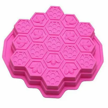 19 Cell Silicone Bee Honeycomb Cake Mold Silicone Cake Mold Handmade Soap  Biscuit Mold Food Grade Baking Supplies Honeycomb Mold