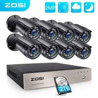 ZOSI H.265ระบบ CCTV 8CH + 5MP Lite HD-TVI ชุด DVR 8 1080P 2MP ความปลอดภัยในบ้านกล้องการมองเห็นได้ในเวลากลางคืนกลางแจ้งชุดสอดแนมวิดีโอ