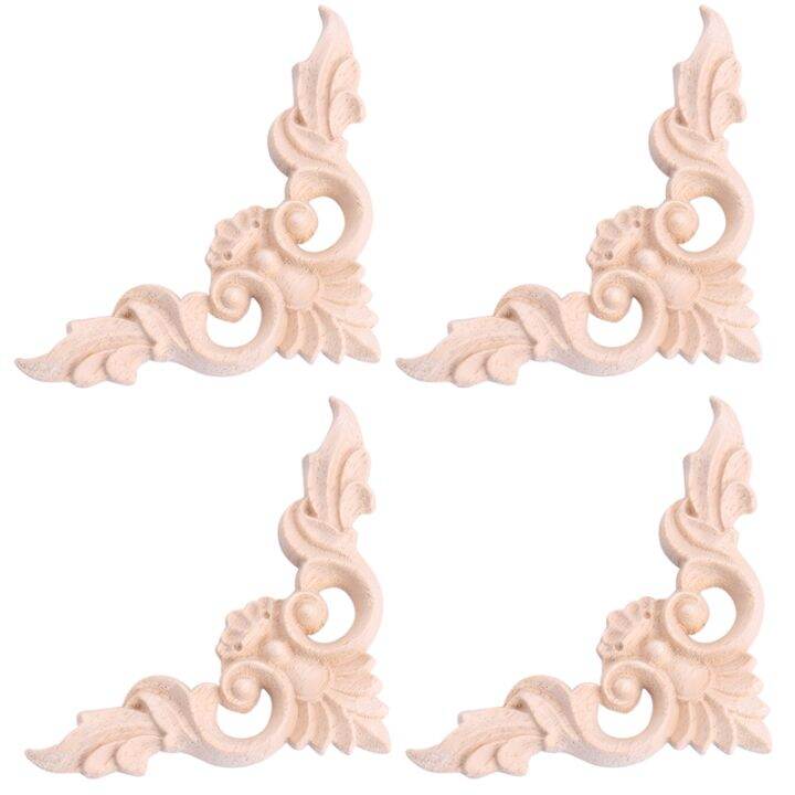 4pcs-8-8cm-wood-carved-corner-onlay-furniture-home-decorations-unpainted-applique