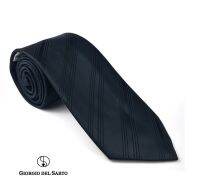 Giorgio Del Sarto Necktie 8.5 cm Black with Fabric Texture เนคไทสีดำมีเท็กเจอร์