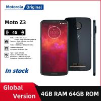 【4G】Original Motorola Moto Z3 Octa-core 6.01 นิ้วโทรศัพท์มือถือ 4GB RAM 64GB ROM Snapdragon 835 วิทยุ FM Super AMOLED 3000mAh ซิมเดียวสมาร์ทโฟน Android ลายนิ้วมือ