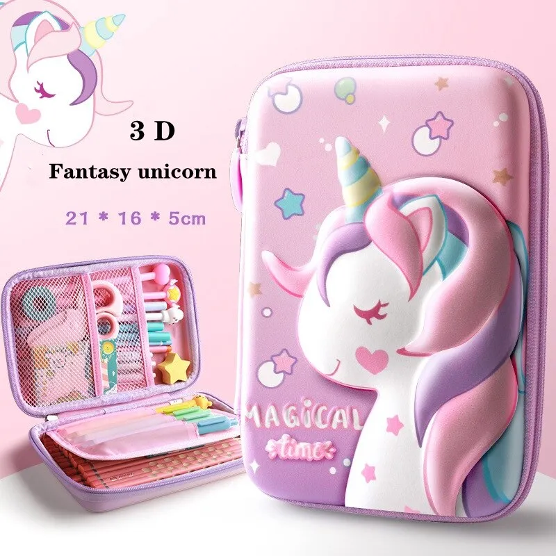 Kawaii Pencil Cases School Boy Stationery Cute Estuches Unicorn Fournitures  Scolaires Estojo Papeterie Kawai Pen Box Piorniki