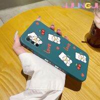 Jlingji เคส A03s ปลอกสำหรับ Samsung A03แฟชั่นลายหมีเชอร์รี่เคสเคสมือถือนิ่มบางขอบสี่เหลี่ยมด้านข้างเป็นซิลิโคนเคสนิ่มเคสป้องกันการกระแทก