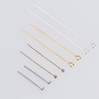 【CW】 200Pcs/Lot 15 20 30 35 40 45 50mm Flat Pins Earrings Diy Findings Accessories Headpins Jewelry Making Supplies