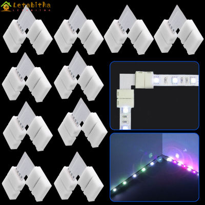 Letabitha 10X10มม. 4ขา5050/3528 Rgb หัวต่อมุมแถบไฟ Led รูปตัว L อะแดปเตอร์วัสดุทนไฟ Pbt Pcb