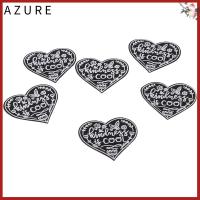 AZURE 6Pieces 32.8นิ้ว แพทช์ shpe หัวใจน่ารัก หัวใจ shpe โพลีเอสเตอร์ Black Love Badge เสื้อผ้าแพทช์ปักเหล็ก เสื้อผ้าดีไอวาย ตกแต่งเย็บบน/เหล็กบนแพทช์ สำหรับผู้หญิง