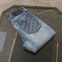 New Printed Pure Cotton Wash Slim Fit Luxury High End Jeans