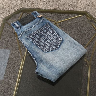 New Printed Pure Cotton Wash Slim Fit Luxury High End Jeans