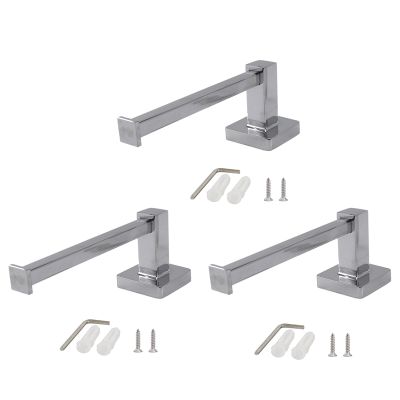 3X Chrome Square Bathroom Toilet Roll Holder. Wall Mounted Toilet Roll