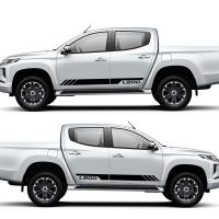 รถบรรทุกรถสติกเกอร์ด้านข้างสำหรับ Mitsubishi L200 2011-2019 Off Road Pickup กระโปรงลาย DIY Auto Tuning อุปกรณ์เสริมรถ Decals