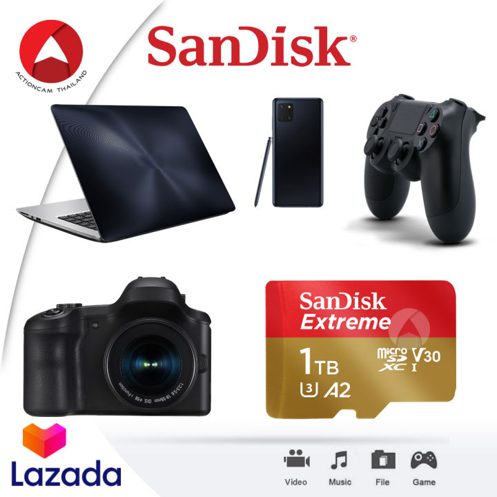 ผ่อน-0-sandisk-micro-sd-card-extreme-1tb-ผ่อนนานสูงสุด-10-เดือน-a2-รุ่นใหม่-sdxc-class-u3-อ่าน-160mb-s-เขียน-90mb-s-sdsqxa1-1t00-gn6mn-ไมโครเอสดีการ์ด-แซนดิส-เมมโมรี่-ใส่-แท็บเล็ต-โทรศัพท์-มือถือ-สมาร