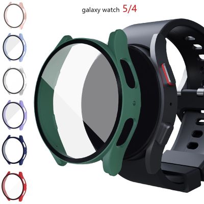 Glass+Case for Samsung Galaxy Watch 5/4 40mm 44mm Accessorie PC Bumper Cover All-Around Screen Protector Galaxy Watch 5 pro 45mm Nails  Screws Fastene