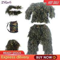 ZYEarth Ghillie Suit สำหรับผู้ชายแจ็คเก็ตชุดเครื่องแบบน้ำหนักเบาสำหรับชุดเกมล่าสัตว์