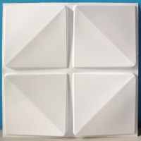 ผนังสามมิติ 3D PVC Wallart Wallpaper รุ่น Square D032(สีขาวเงา)ขนาด50x50Cm.