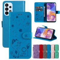 น่ารัก Cat สำหรับ Samsung Galaxy A03 A12 A13 A22 A23 A32 A33 A52 A52S A53 A73 M33 M53 5G S22การ์ด Capa D06F