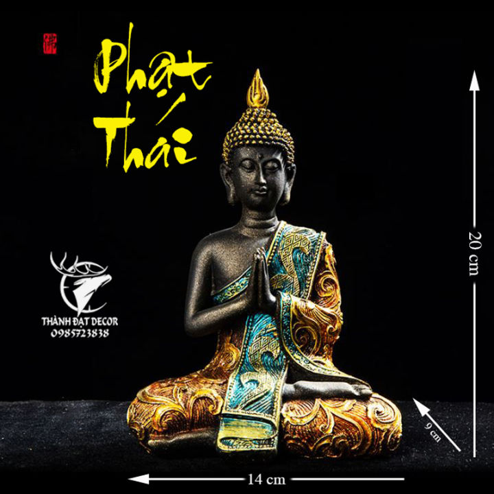 Tượng Phật Thái Ngồi Thiền [Size 20Cm] , Tượng Phong Thủy Trang Trí Xe ,  Trang Trí Tiểu Cảnh 
