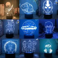 ┅❅▨ Avatar the last airbender Aang 3d led lamp for bedroom night lights action figure avatar room decor cute lover gift luces