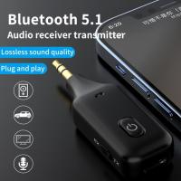 BT 5.0 Audio Transmitter Receiver 3.5mm AUX Jack USB Dongle Stereo Music Wireless Adapter Mic For PC Car Kit Headphone