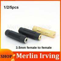 Merlin Irving Shop 3.5mm Female to 3.5mm Female Jack Stereo Connector Coupler Adapter Audio Cable Extension gold nickel plating for Car AUX DVD