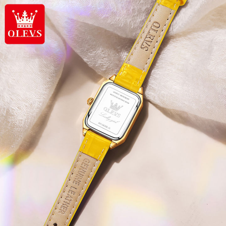 luxury-swiss-brand-olevs-gold-watch-for-women-original-square-dial-leather-strap-two-hand-watch