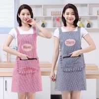 Apron Kitchen Household Double Shoulder Strap Type Thickened Cotton Apron Mother Zipper Pocket Work Clothes Wholesale Aprons