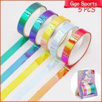 GGE SPORTS ชุดเครื่องเขียน5ชิ้น/เซ็ตสำหรับสมุดภาพ,แผ่นกาวแวววาวเปลี่ยนสีชุดเทปกระดาษญี่ปุ่นเทปสีรุ้ง