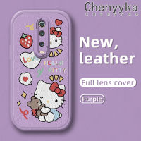 เคส Chenyyka สำหรับ Xiaomi 9T Pro Redmi K20 Pro เคสลายการ์ตูนน่ารักเฮลโลคิตตี้ดีไซน์ใหม่นิ่มเคสโทรศัพท์หนังนิ่มป้องกันกล้องคลุมทั้งหมดเคสกันกระแทกขอบสีเคสนิ่ม