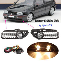 ไฟตัดหมอก LED VW Golf 3 MK3กอล์ฟ Jetta Cabrio 1992-1998ฝาครอบไฟหน้าโคมไฟหมอกตัดหมอกอุปกรณ์เสริมสายเคเบิล