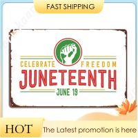 Juneteenth ป้ายโลหะผนังคลาสสิกถ้ำผนังตกแต่งภาพจิตรกรรมฝาผนังดีบุกป้ายโปสเตอร์ 20 * 30 ซม