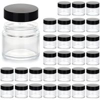 2Oz Jars 12Pack Clear Glass Jars Empty Cosmetic Containers Travel Round Airtight Glass Jar For Storing Lotion Powders Ointments