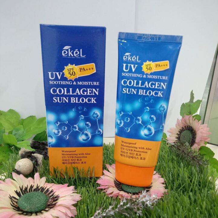 EKEL COLLAGEN SUN BLOCK UV SPF50+/PA+++ SOOTHING AND MOISTURE 70ml made ...