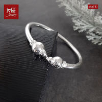 MT กำไลข้อมือเงินแท้ งานไทย หัวบอล แนววินเทจ ข้อมือ 17, 18 ซม. Solid 925 Sterling Silver Bangle (sbg141) MT Jewelry มณีธารา