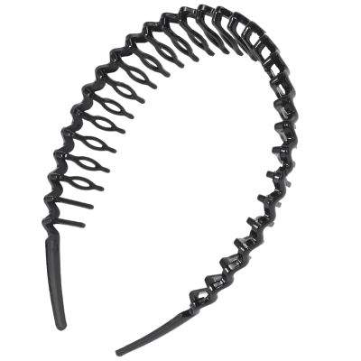 Plastic Teeth Comb Hairband Hair Hoop Headband Black For Woman