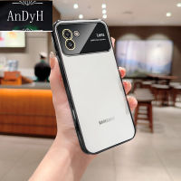 AnDyH Phone Case For Samsung A04 A04E Electroplated Transparent Soft TPU Glass Camera Protector Back Cover