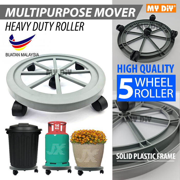 DIYHARDWARESTATION 5 Wheel Gas Cylinder Tank Roller Gas Roller Stand Flower Pot Stand Mover