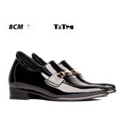 8CM  Giày Tăng Chiều Cao Nam T&TRA S976 Đen Bóng