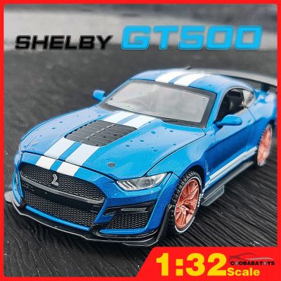 Scala 1/32 Mustang Shelby GT500 Metallo Pressofuso Giocattoli ใน Lega Auto Moi Camion Per Ragazzi Bambini Veicoli Per Bambini Veloce Furious 9