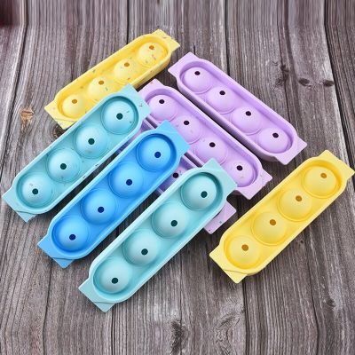 I-shaped Ice Grid With 4 Silicone Molds  Ice Block Tray Mold  Circular Leak Proof Silicone Cocktail Ice Ball Maker Ice Maker Ice Cream Moulds