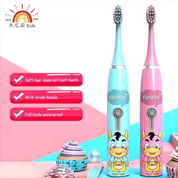 A.C.E Cartoon Electric Children's Toothbrush Waterproof Soft Hair